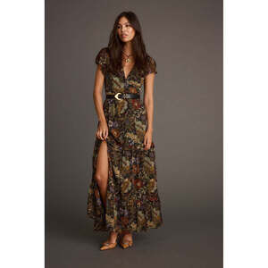 12th Tribe Sundance Floral Paisley Maxi Dress Size XS
